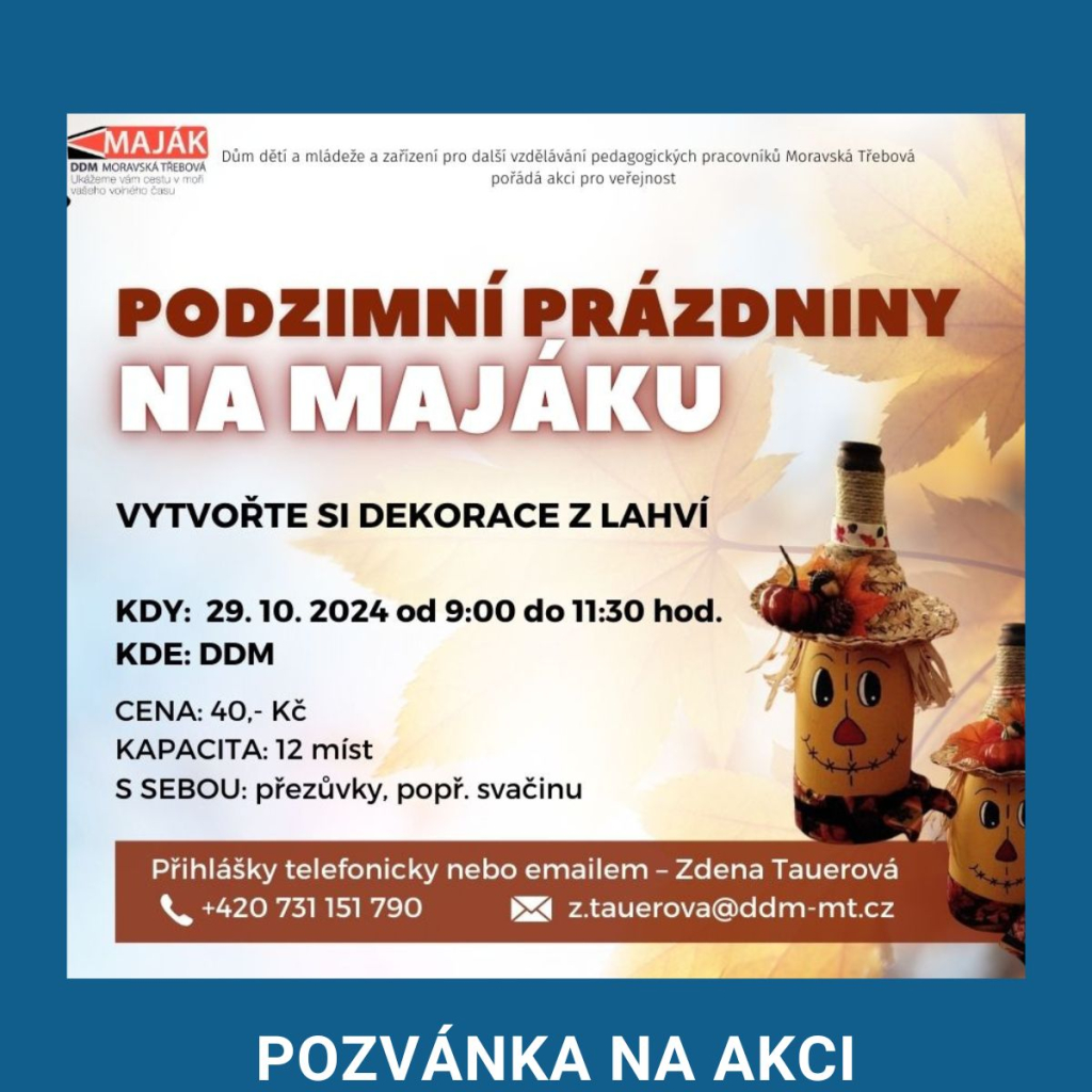 Podzimní prázdniny s Majákem - dekorace z láhví