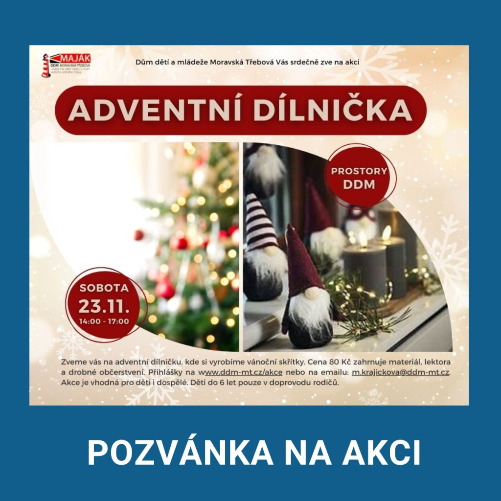 VÝROBA VÁNOČNÍCH SKŘÍTKŮ- adventní dílnička