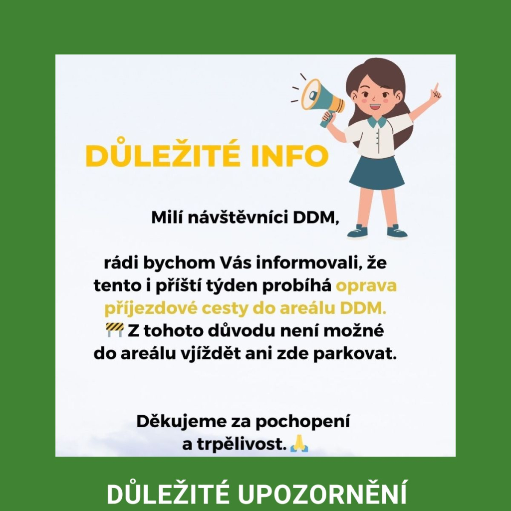 DŮLEŽITÉ SDĚLENÍ 