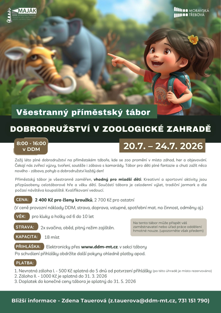 Všestranný příměst. tábor Dobrodružství v zoologické zahradě