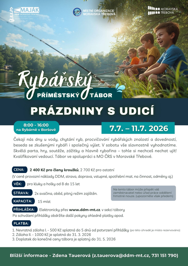 Rybářský příměstský tábor Prázdniny s udicí