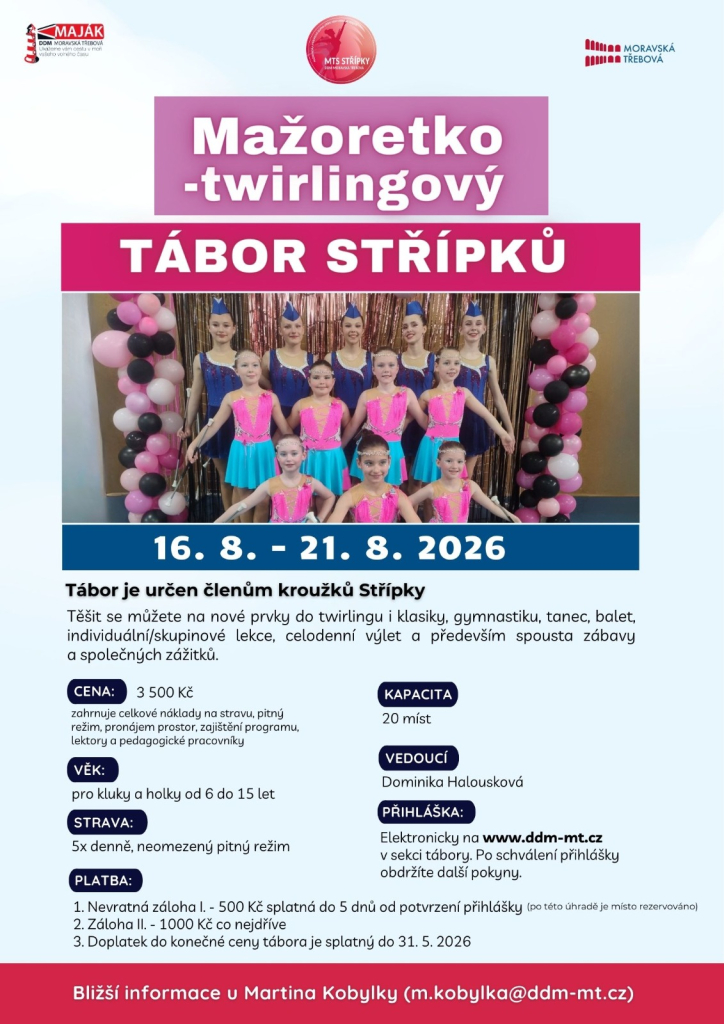 Mažoretko-twirlingový tábor Střípků