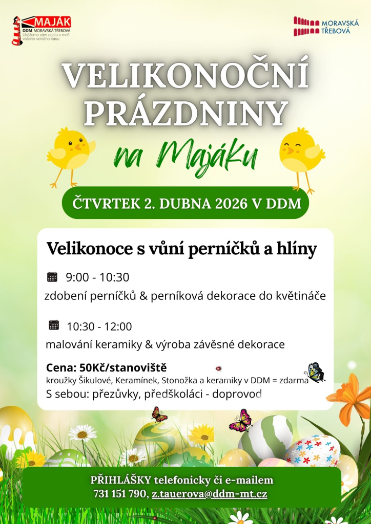 VELIKONOČNÍ PRÁZDNINY - Velikonoce s vůní perníčků a hlíny