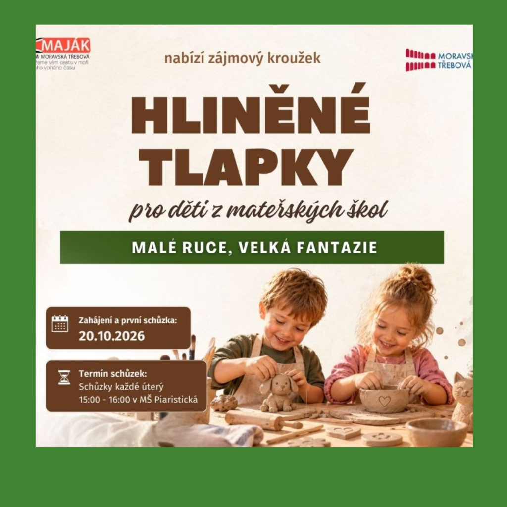 Hliněné tlapky pro děti z MŠ Piaristická, MŠ Sušice a MŠ Boršov