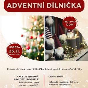 VÝROBA VÁNOČNÍCH SKŘÍTKŮ- adventní dílnička