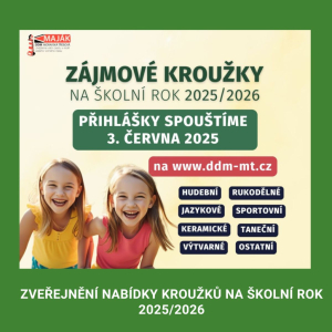 Nabídka kroužků na školní rok 2025/2026 již na našem webu